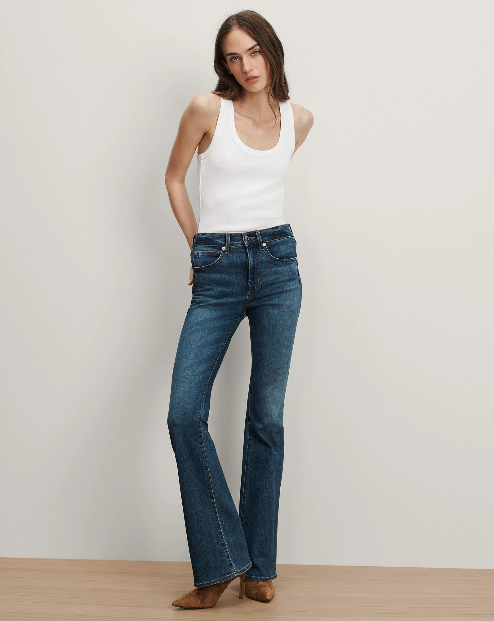Veronica Beard Beverly Skinny-Flare Jean Bright Blue | Veronica Beard