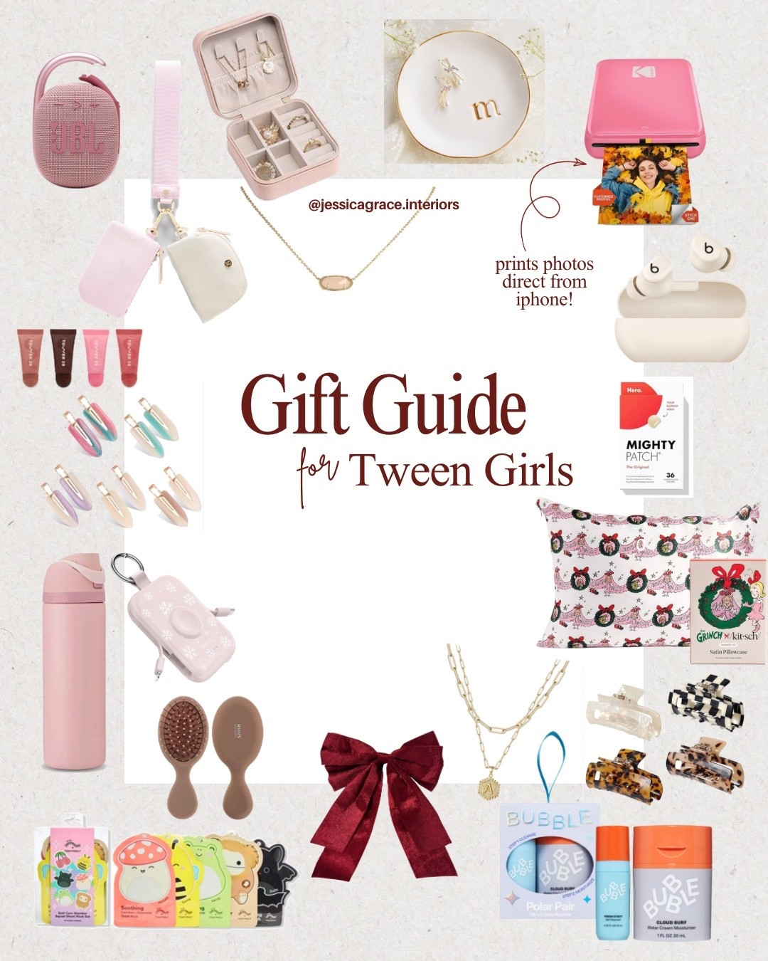 Gift guide for tween girls

Skincare
Lip gloss
Brush
Necklace
Clips
Water bottle
iPhone photo printer
Speaker
Charger
Lululemon lanyard
#LTKCyberWeek 

#LTKKids #LTKGiftGuide