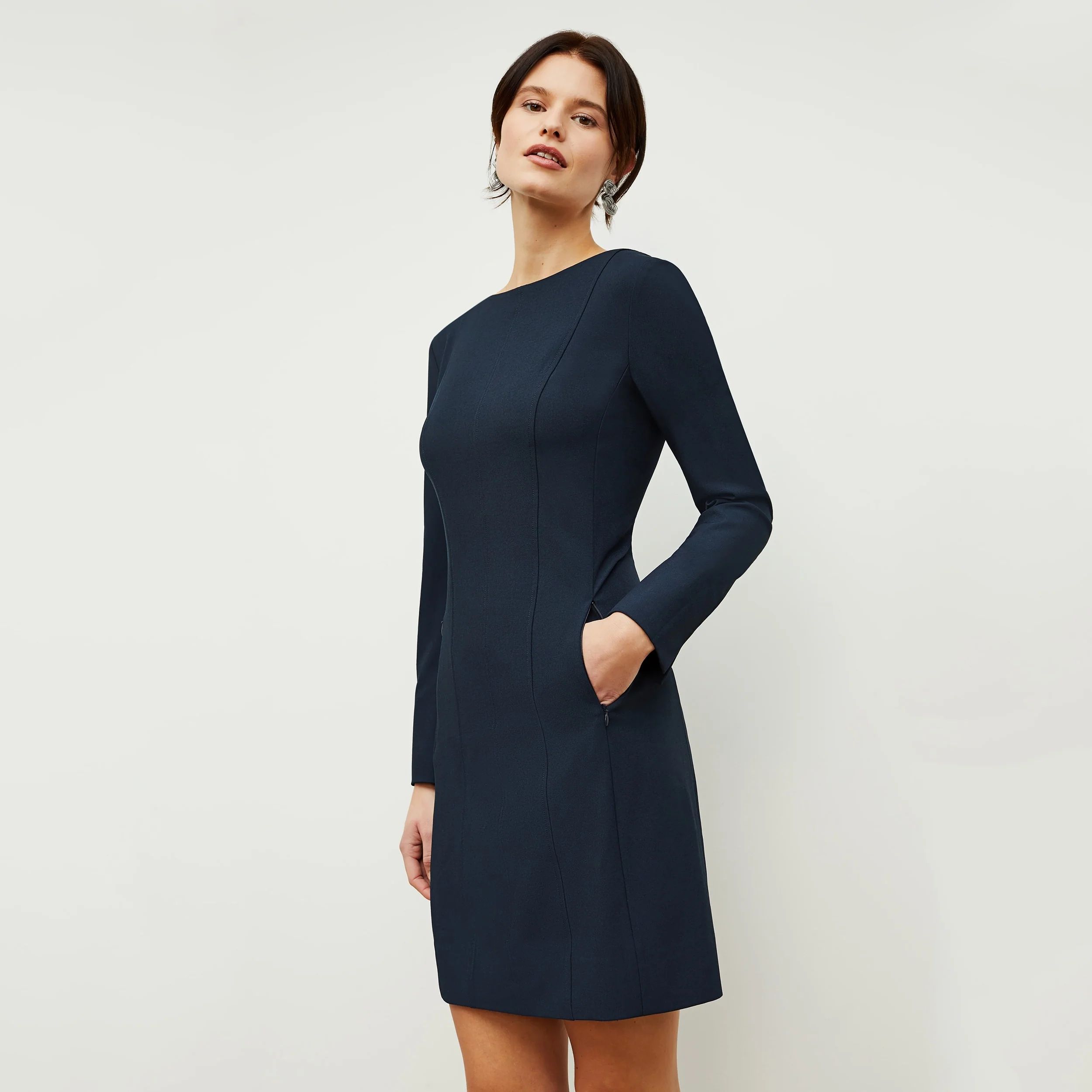 Novara Dress - Recycled WonderTex :: Midnight | MM LaFleur