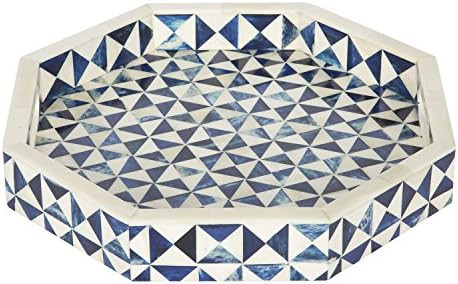 12x12 Octagon Multi Decorative Tray Breakfast Coffee Table Top Vintage Handmade Serving Tray | Amazon (US)