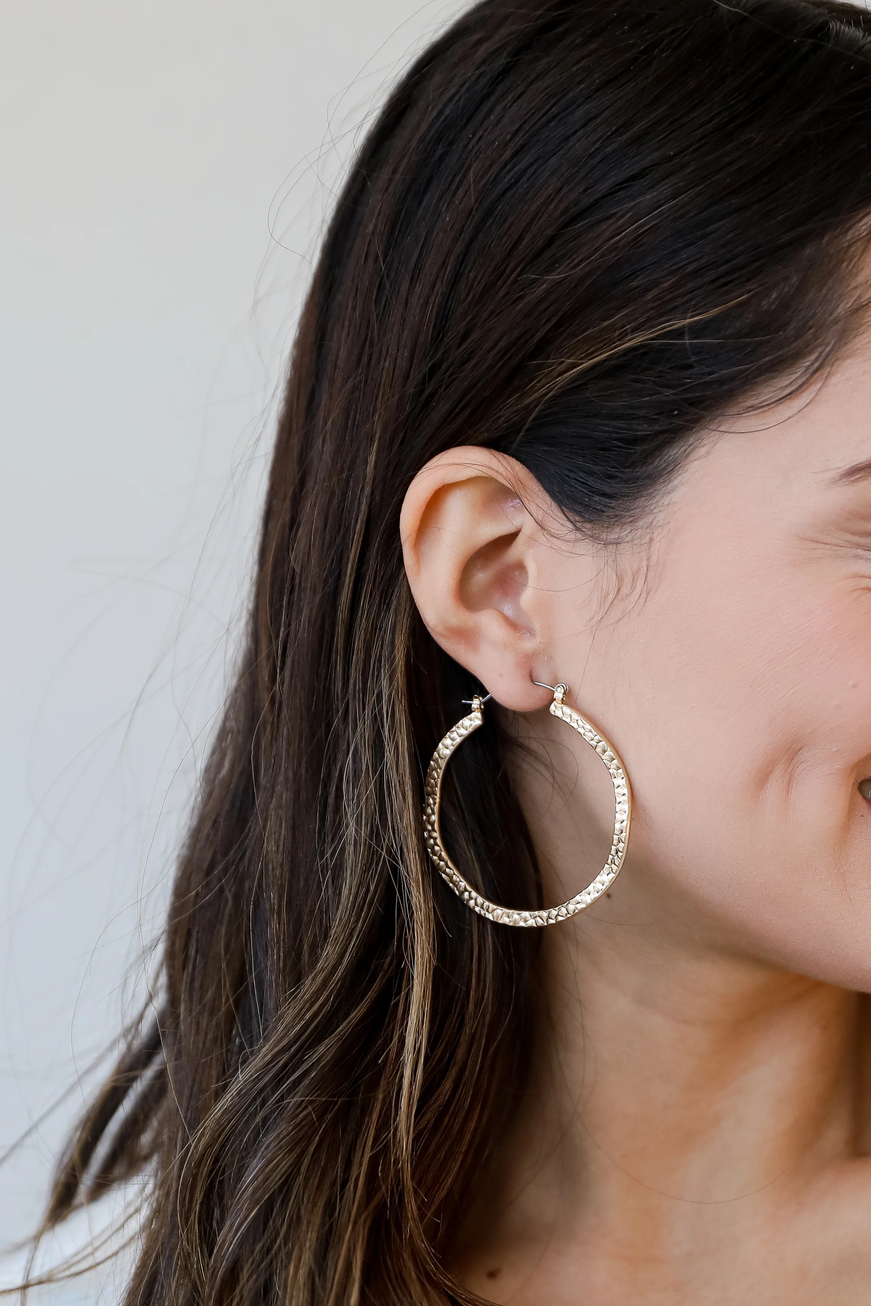 Erin Gold Textured Hoop Earrings | Dress Up