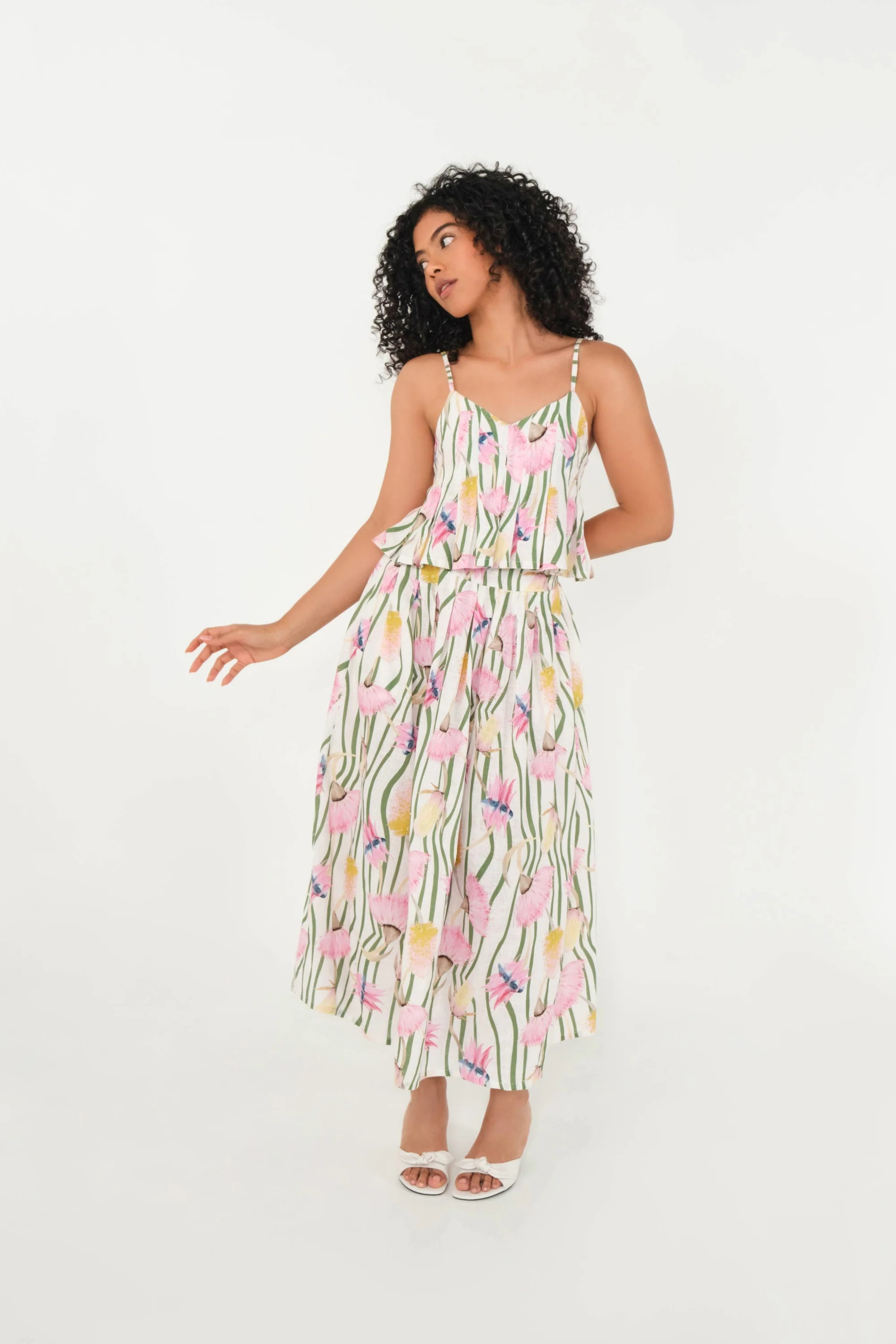 Reef Skirt Aussie Desert Flowers Linen | Midi Summer Skirt | The Lulo Project | The Lulo Project (US)