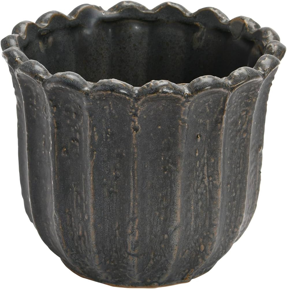 Creative Co-Op Stoneware Flower Shaped Planter, Reactive Glaze, White, 6''L x 6''W x 5''H | Amazon (US)