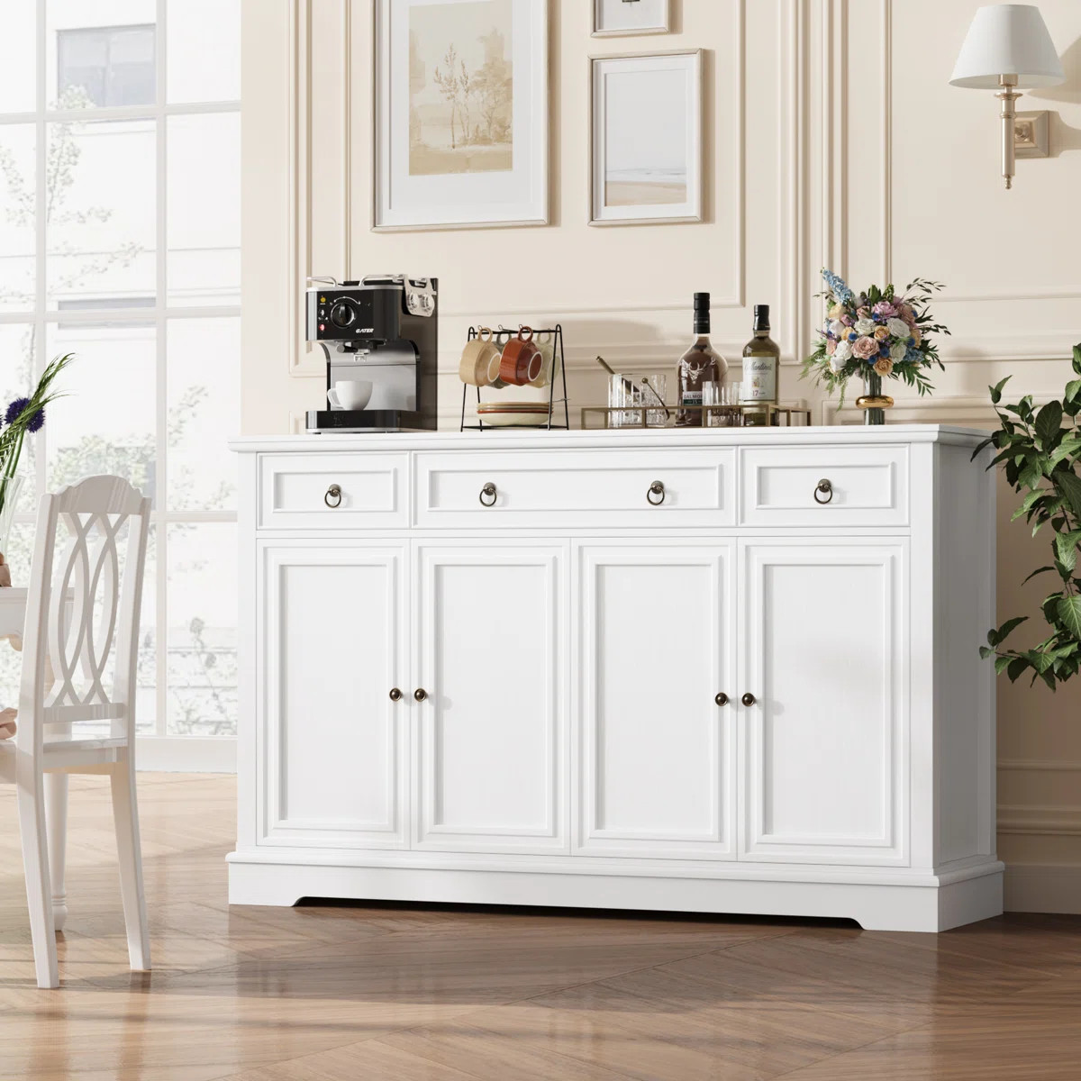 Broadview 54" Sideboard Buffet with Drawers, Dining Cabinet with Adjustable Shelf | Wayfair North America