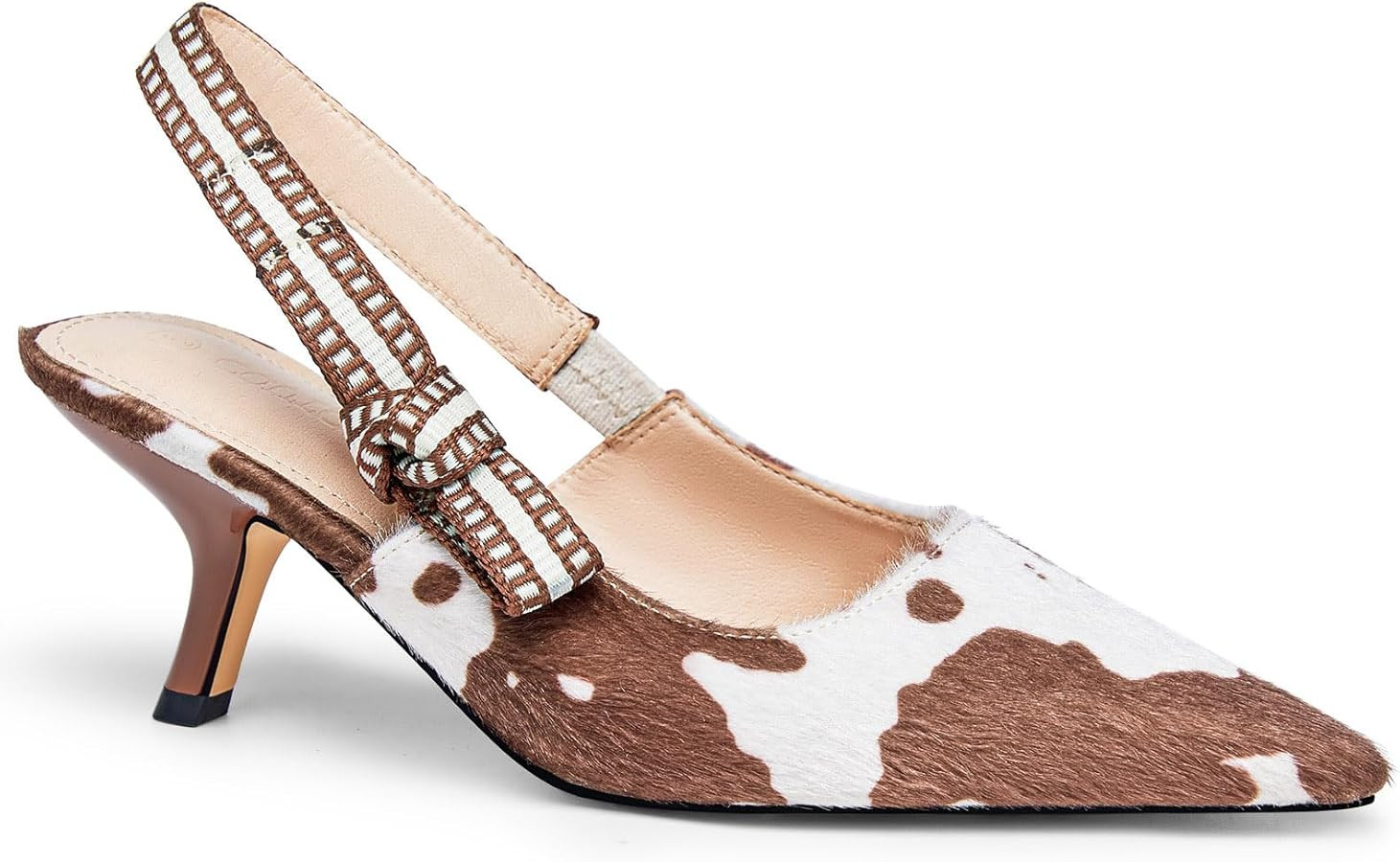 Coutgo Womens Slingback Kitten Heels Closed Pointed Toe Bowknot Knitted Slip On Work Pumps Dress ... | Amazon (US)