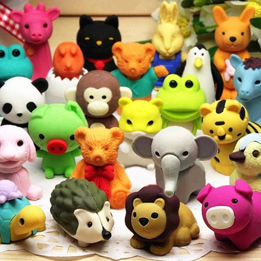 60Pcs Animal Erasers Desk Pets for Kids Animal Pencil Erasers Bulk Puzzle Eraser Toys Gifts for C... | Amazon (US)