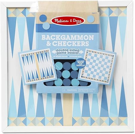 Melissa & Doug Wooden Backgammon & Checkers - Blue | Amazon (US)