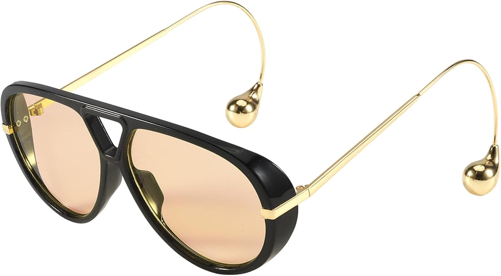 SODQW Oversized Aviator Sunglasses for Women With Earring Trendy Large Big Double Bridge 2025 Des... | Amazon (US)