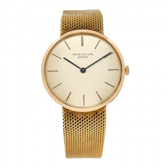 18K Yellow Gold 34mm Calatrava Manual Winding Watch Champagne 3484 | FASHIONPHILE (US)