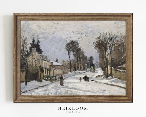 Winter Painting  Landscape Painting  Vintage Print  | Etsy | Etsy (US)