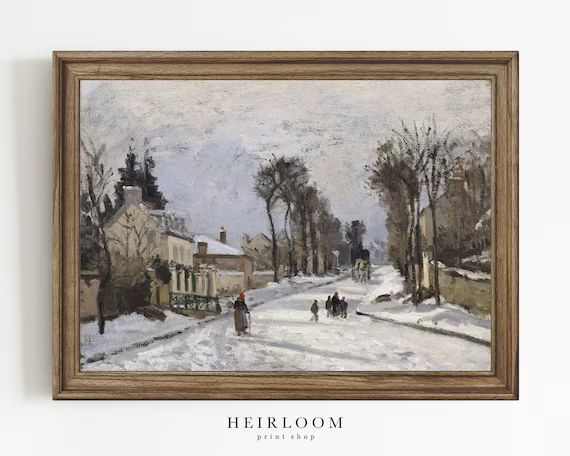 Winter Painting  Landscape Painting  Vintage Print  | Etsy | Etsy (US)