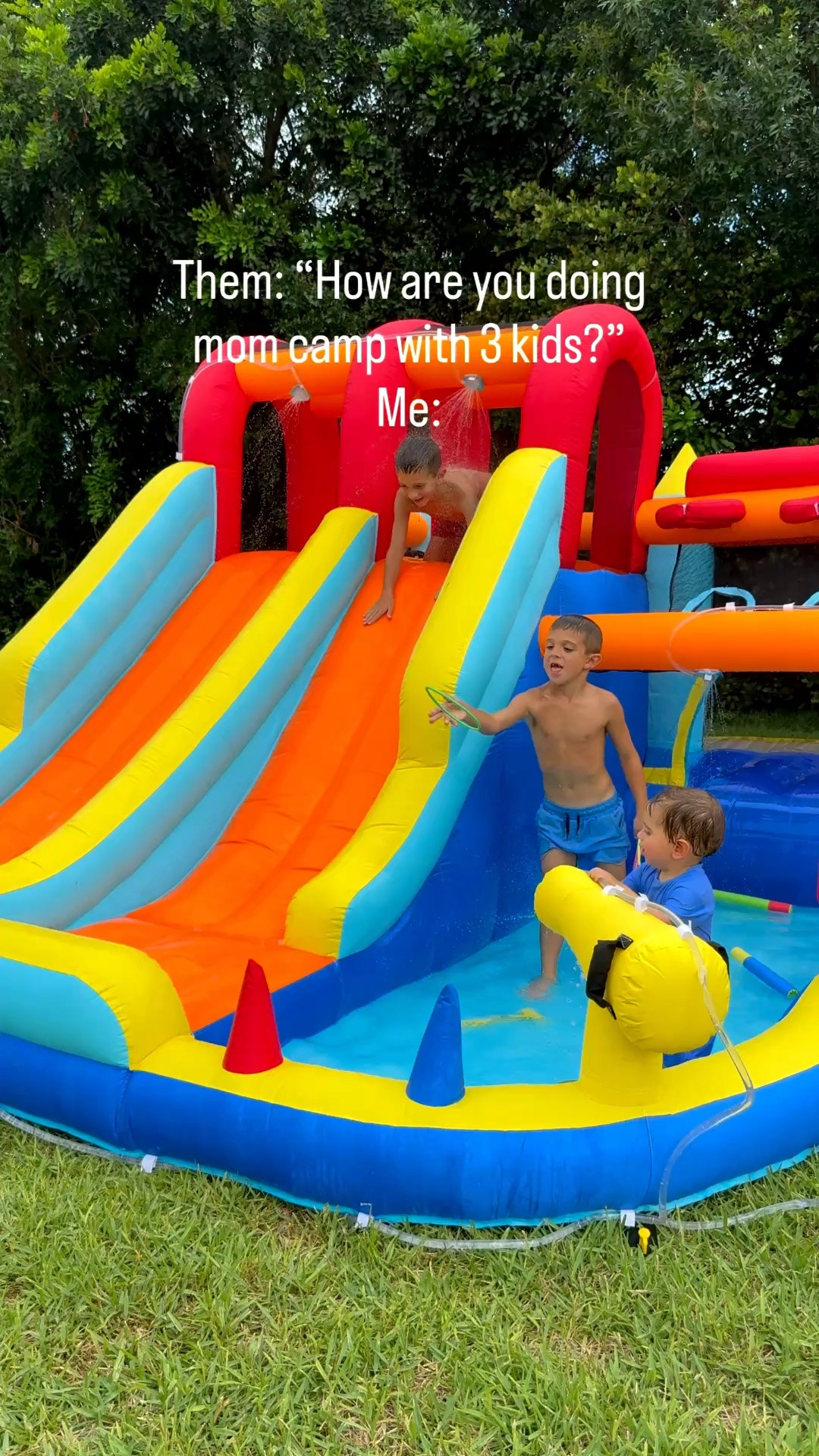 The easiest summer setup I’ve ever done. It took me less than 5 minutes, and the boys have been playing on it nonstop. #kids #kidstoys #bouncehouse #bouncehousefun #inflatable #inflatablegames #inflatablebouncer #kidsplayhouse #funforkids #kidsplaytime #toddlertoys

#LTKmomlife #LTKBaby #LTKKids
