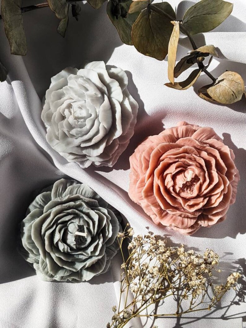 Flower Candle  Soy Candle  Beeswax Candles  Unscented | Etsy | Etsy (US)