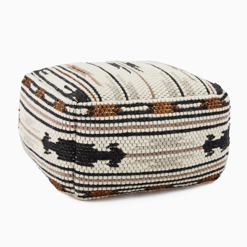 Entwine Pouf, White, 22&amp;quot;x22&amp;quot;x13&amp;quot; | West Elm (US)