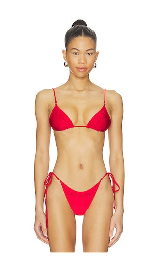 X Jennie Elena Beaded Satin Top in Classic Red | Revolve Clothing (Global)