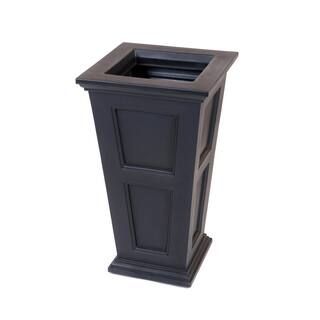 Fairfield 28 in. Tall Self-Watering Black Polyethylene Planter | The Home Depot