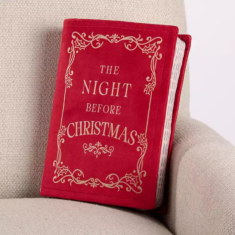 Night Before Christmas Book Shaped Pillow | Kirklands