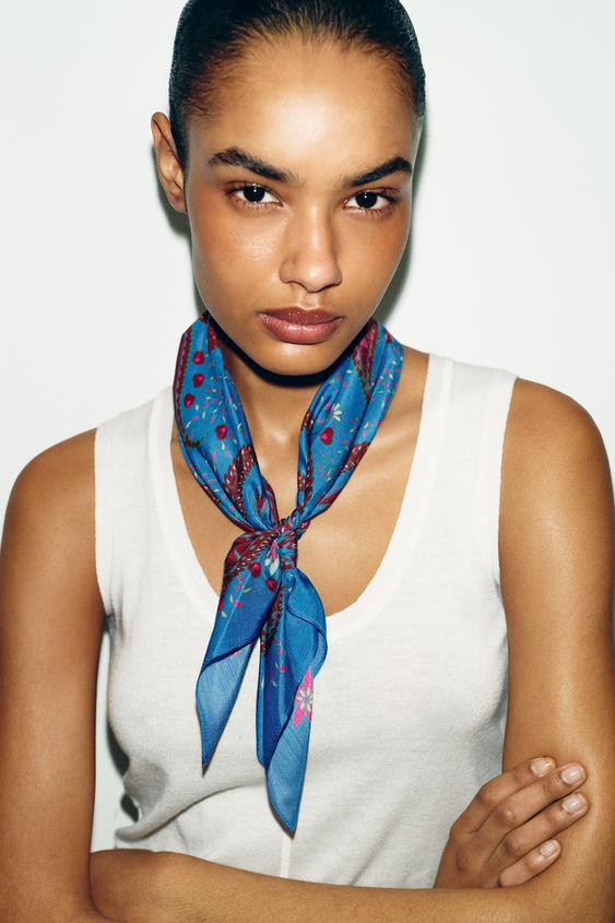 PAISLEY PRINT SILK SCARF | Zara US