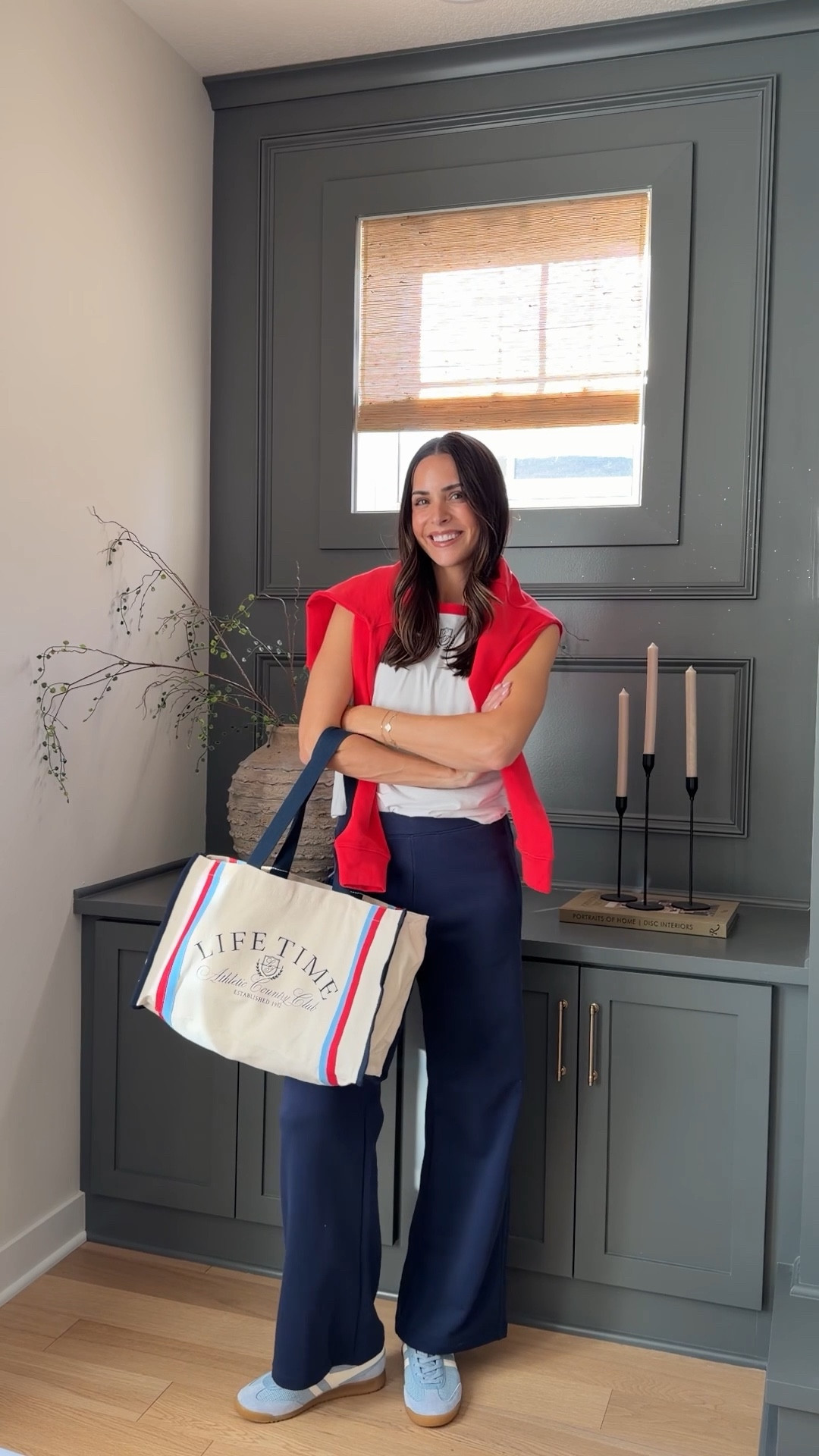 Evereve x Lifetime launched today! ♥️🩵🤍 

Wearing a small in everything, all true to size. Sneakers are also tts! 

#LTKActive #LTKmomlife #LTKfitnessgoals