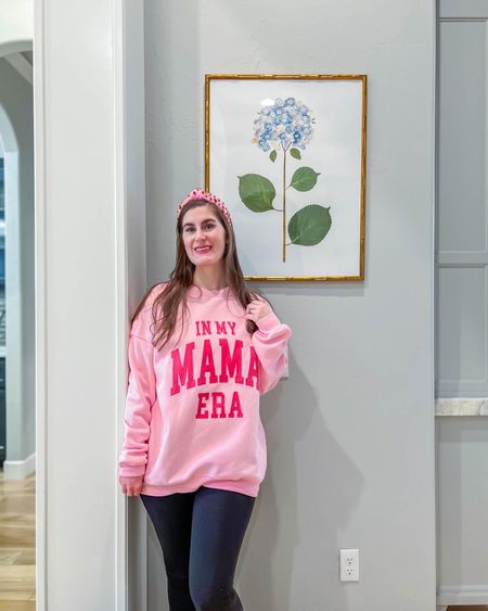 A realistic mom outfit! 💝💘 With this cold weather, I’m all about a fun oversized sweatshirt, leggings and a fun headband. 

#LTKfindsunder50 #LTKstyletip #LTKSeasonal