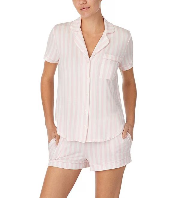 Striped Print Jersey Knit Coordinating Pajama Set | Dillard's