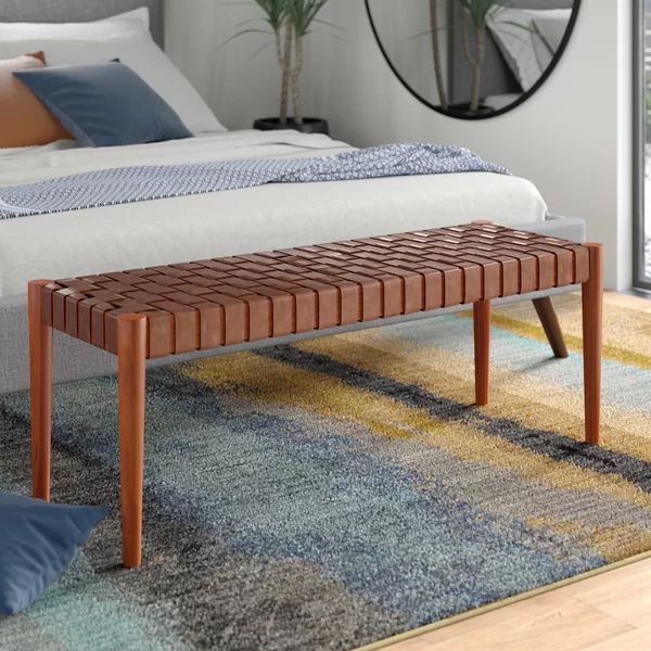 Benning Genuine Leather Bench | Wayfair North America