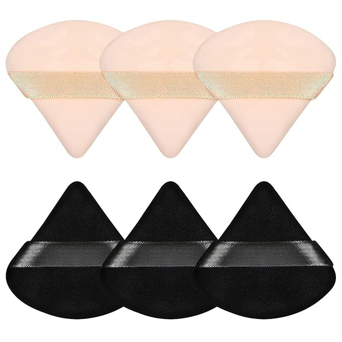 Pimoys 6 Pieces Powder Puff Face Triangle Makeup Sponge Soft Velour Puffs for Loose Powder Beauty... | Amazon (US)