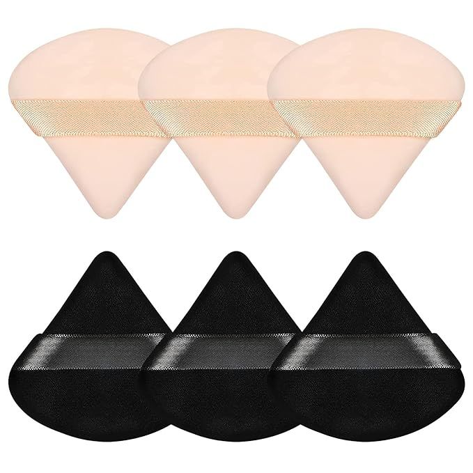 Pimoys 6 Pieces Powder Puff Face Triangle Makeup Sponge Soft Velour Puffs for Loose Powder Beauty... | Amazon (US)