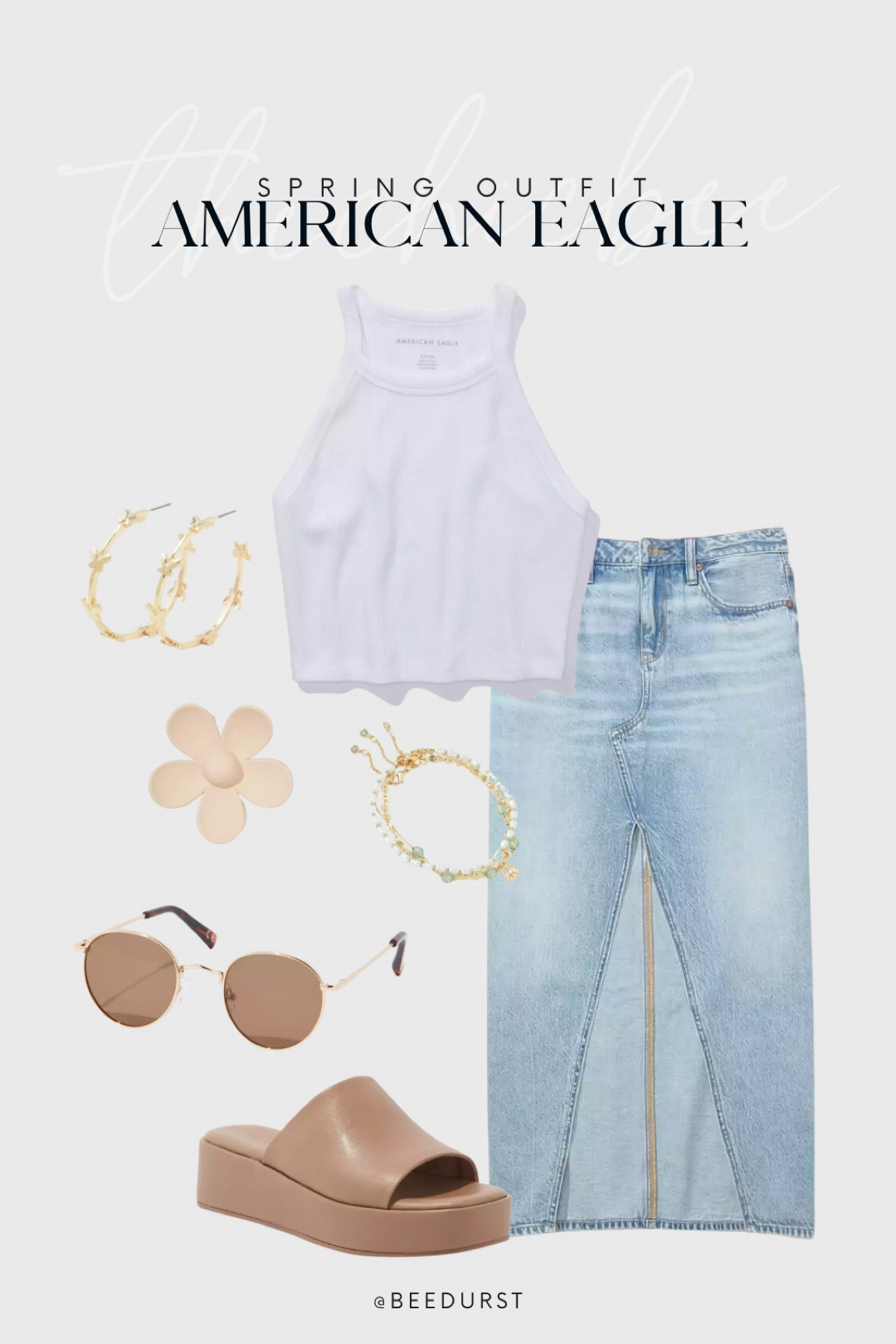 Denim maxi skirts are definitely trending for spring. This casual outfit is such a fun and simple way to join in on the trend! 

Spring outfit, spring transitional, casual outfit, y2k fashion, midsize fashion, claw clip, sunglasses, platform slip-on sandals, American Eagle, summer outfit ideas 

#LTKshoecrush #LTKstyletip #LTKSale