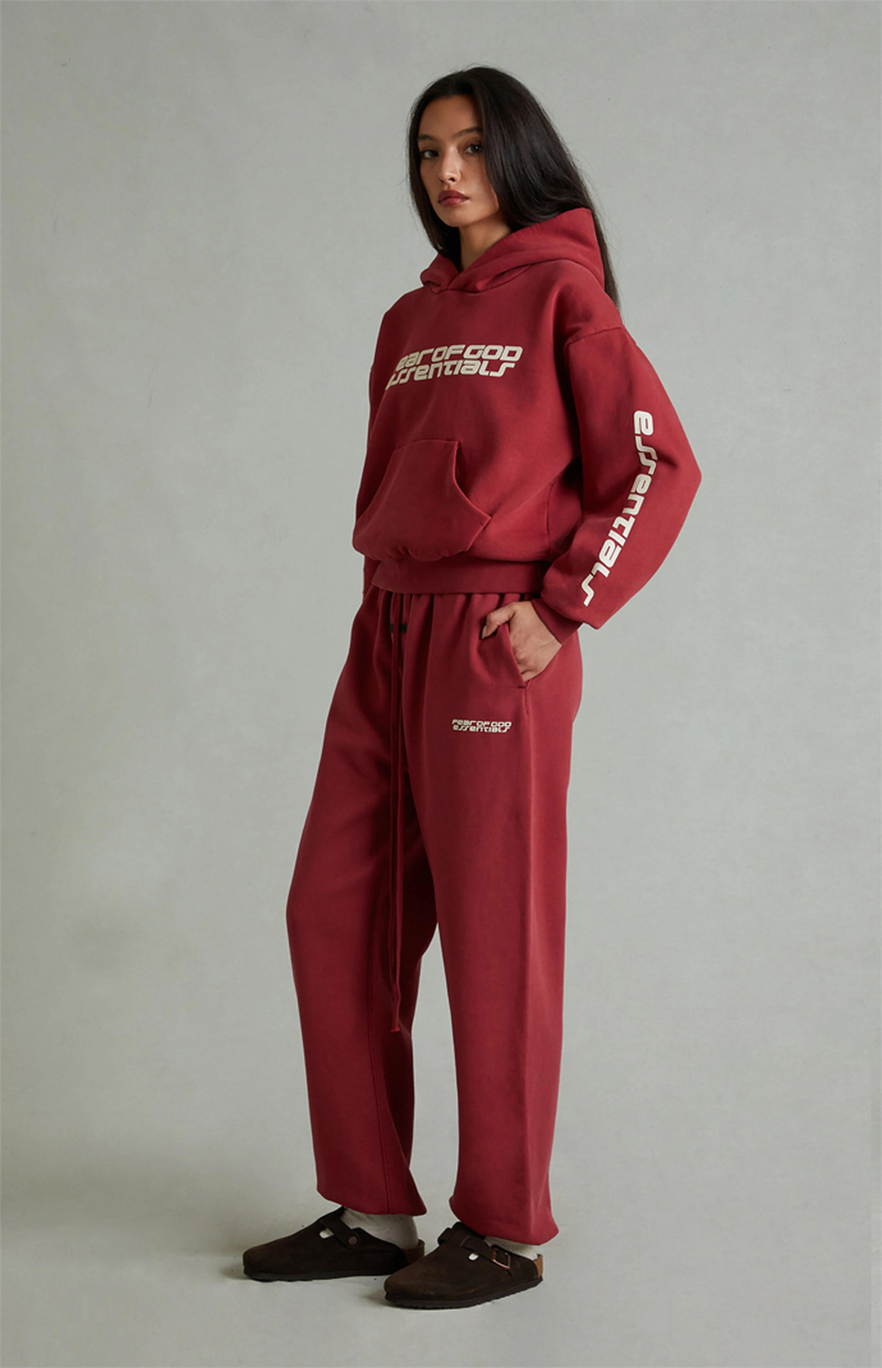 Fear of God ESSENTIALS Women's Crimson Classic Fleece Sweatpants | PacSun