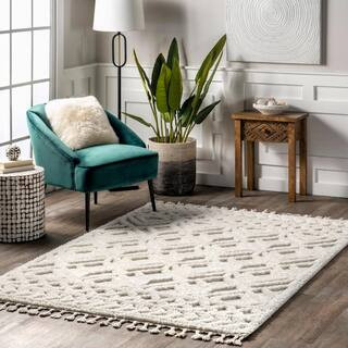 Akia Cream 8 ft. x 10 ft. Geometric Area Rug | The Home Depot