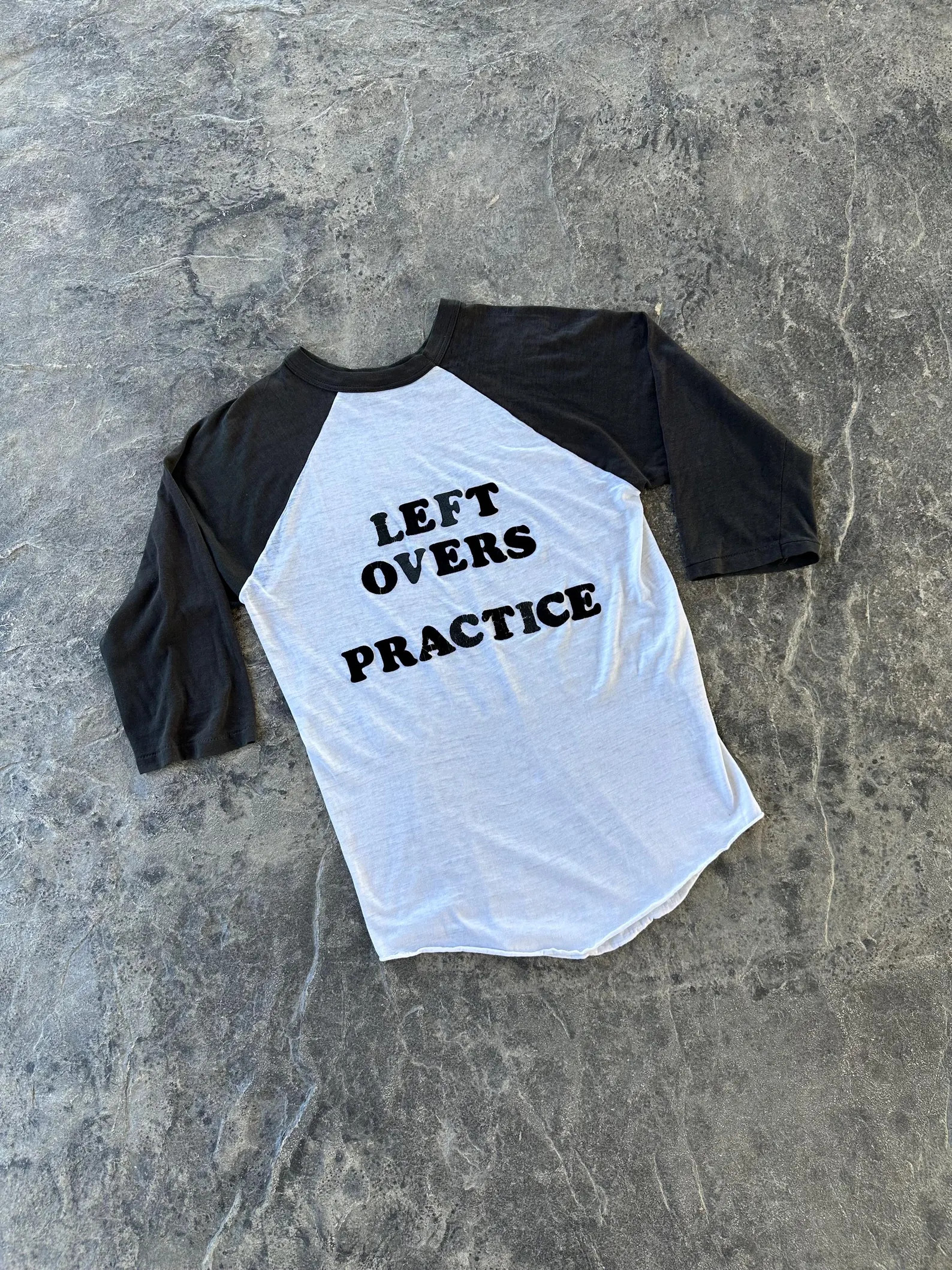 Left Overs Practice Raglan 3/4 Sleeve Baseball Shirt Black and White 80s Vintage Medium | Etsy (Global)