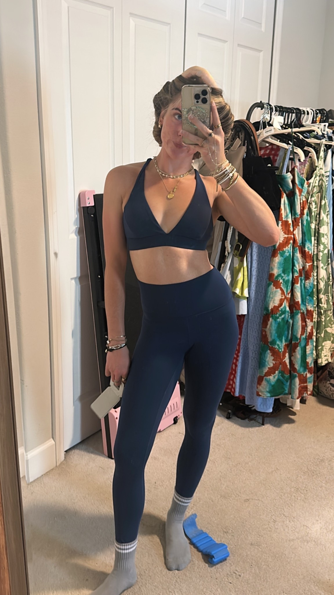 Leggings: CRZ YOGA Butterluxe High Waisted Lounge Legging 25" - Workout Leggings for Women Buttery Soft Yoga Pants. Sports bra: CRZ YOGA Butterluxe Deep V-Neck Sports Bras for Women - Spaghetti Strap Criss Cross Padded Bra Sexy Wireless Yoga Bra. #workoutgear #workoutwear #pilates #ootd #outfit #athleticwear #athleticoutfit #bikershorts #sportsbra #pilatesoutfit #athleisure #bala #pilatesworkout #pilateslovers #pilatestiktok #balabangles Bala use code SLOANE15. Pila barre pilates grip socks. 

#LTKFitness

#LTKWatchNow #LTKFindsUnder50 #LTKActive