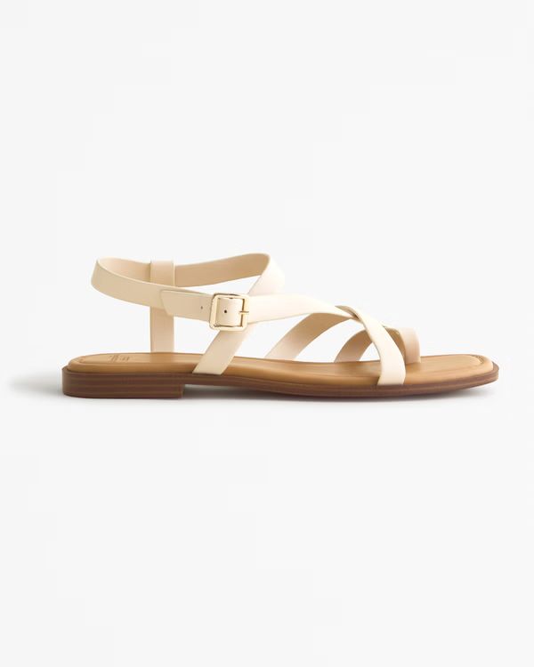 New!Online ExclusiveWide Strappy Slide Sandals | Abercrombie & Fitch (US)