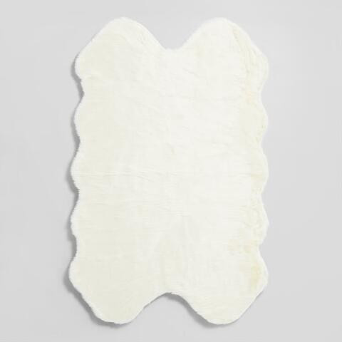 Ivory Faux Sheepskin Area Rug | World Market