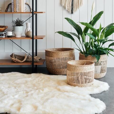 Ivory Faux Sheepskin Area Rug | World Market