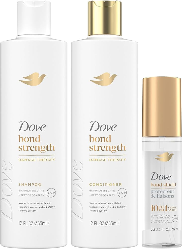 Dove Bond Strength Shampoo & Conditioner Set + Hair Serum Bundle \u2013 Repair Treatment for Dama... | Amazon (US)
