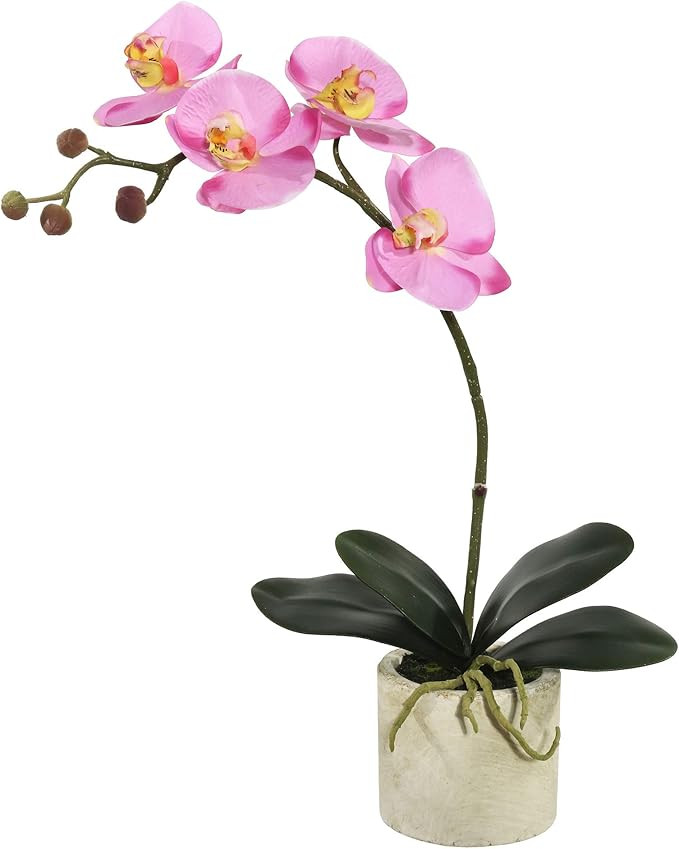 Vickerman Everyday 20" Indoor Artificial Lavender Orchid - White Ceramic Container - Decorative A... | Amazon (US)