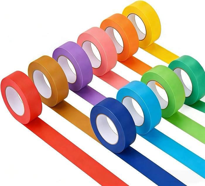Colored Masking Tape, Colored Painters Tape for Arts and Crafts, 10Pack, 1.2" x22Yard Drafting Ta... | Amazon (US)