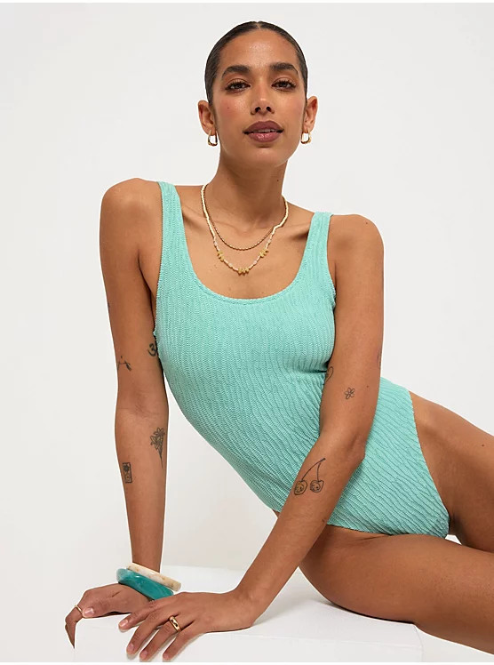 Mint Crinkle Texture Swimsuit | George