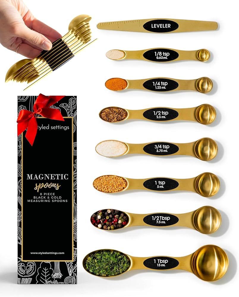 Magnetic Measuring Spoons Set - Stainless Steel Measuring Spoons - Magnetic Measuring Spoon Set, ... | Amazon (US)