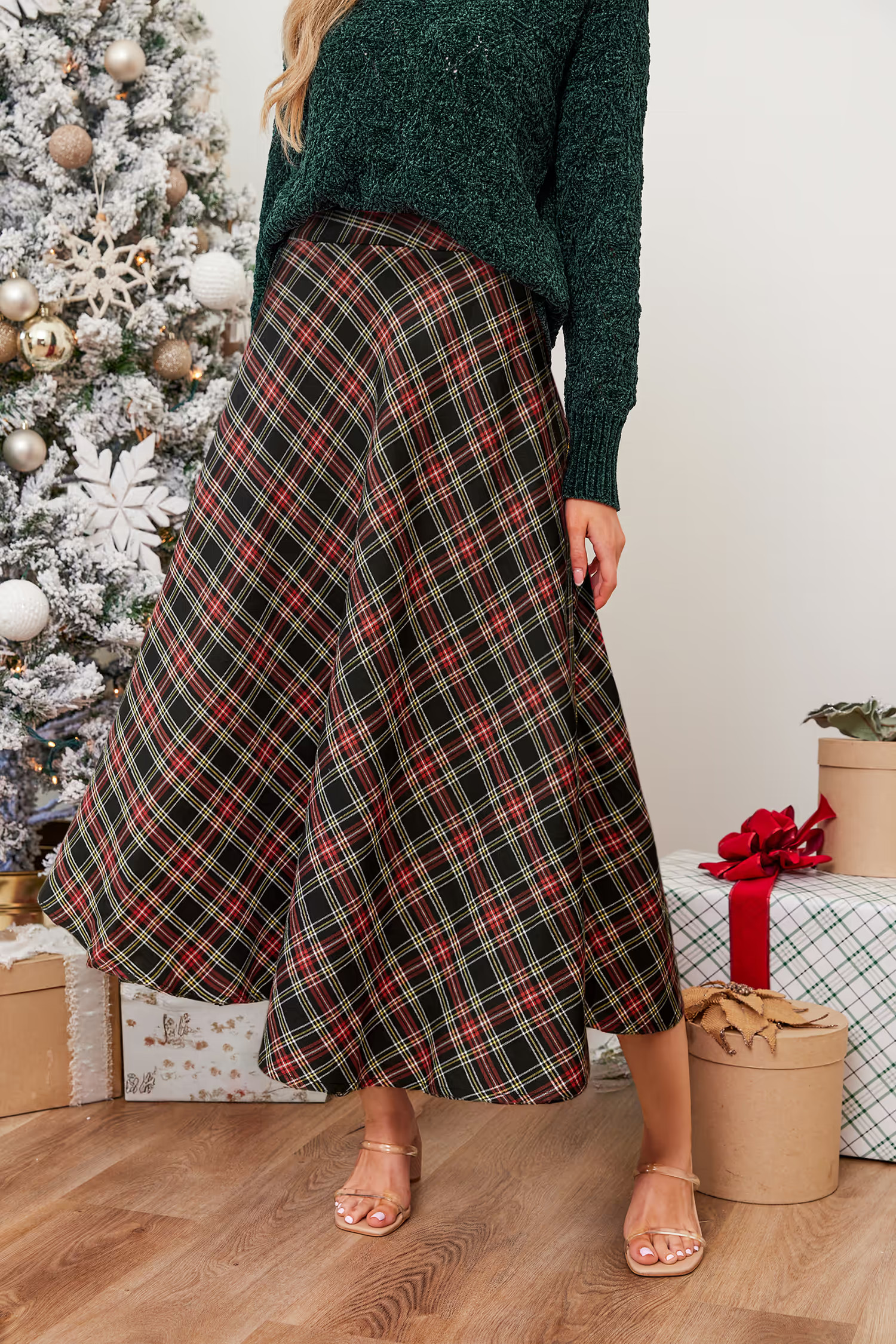 Retro Cheer Plaid Midi Skirt | Cupshe US