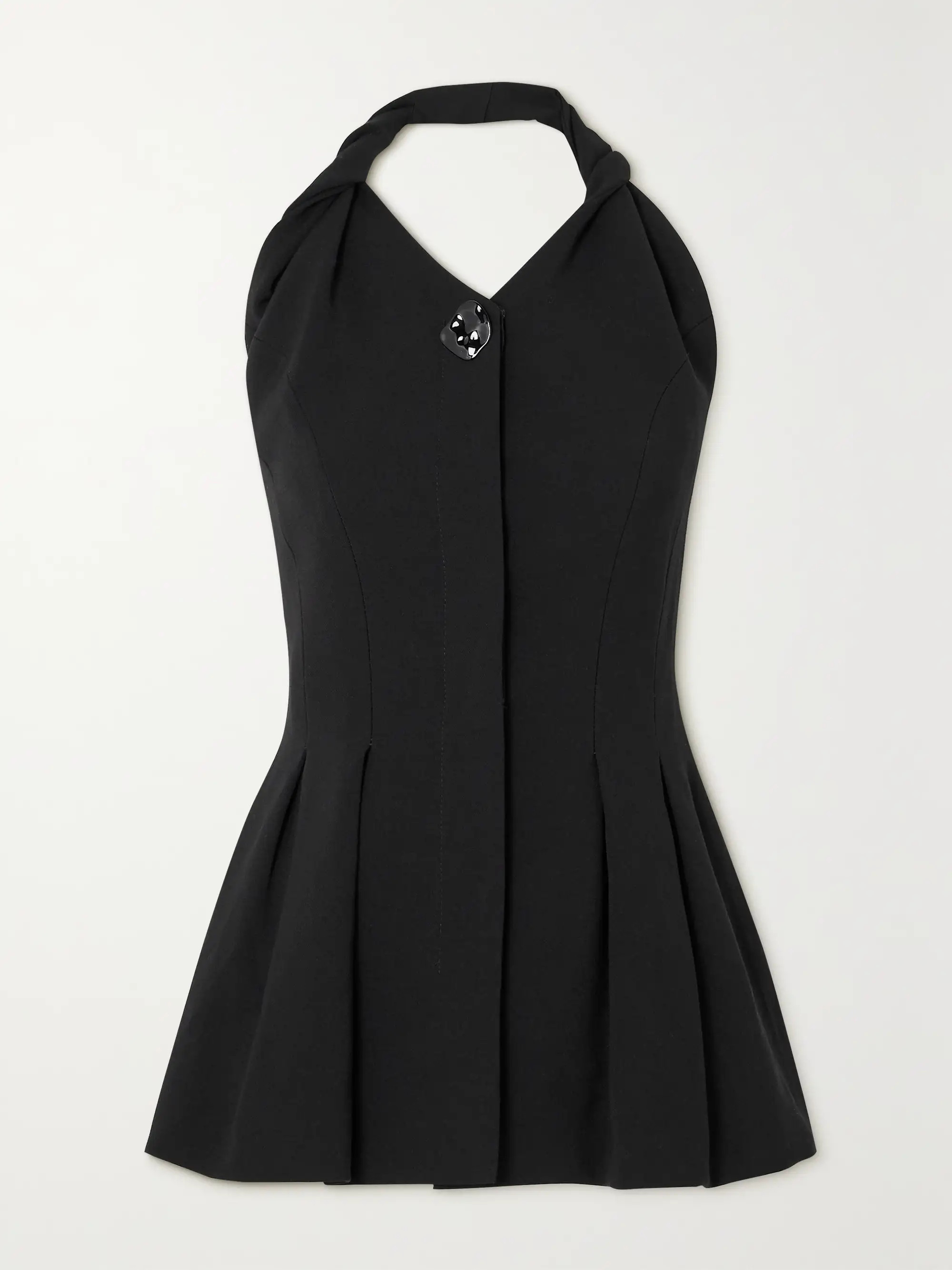 Mona twisted pleated crepe halterneck peplum top | NET-A-PORTER (US)