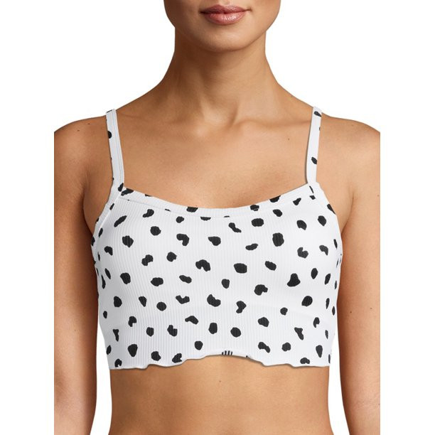 No Boundaries Juniors' Snow Leopard Swimsuit Bikini Top | Walmart (US)