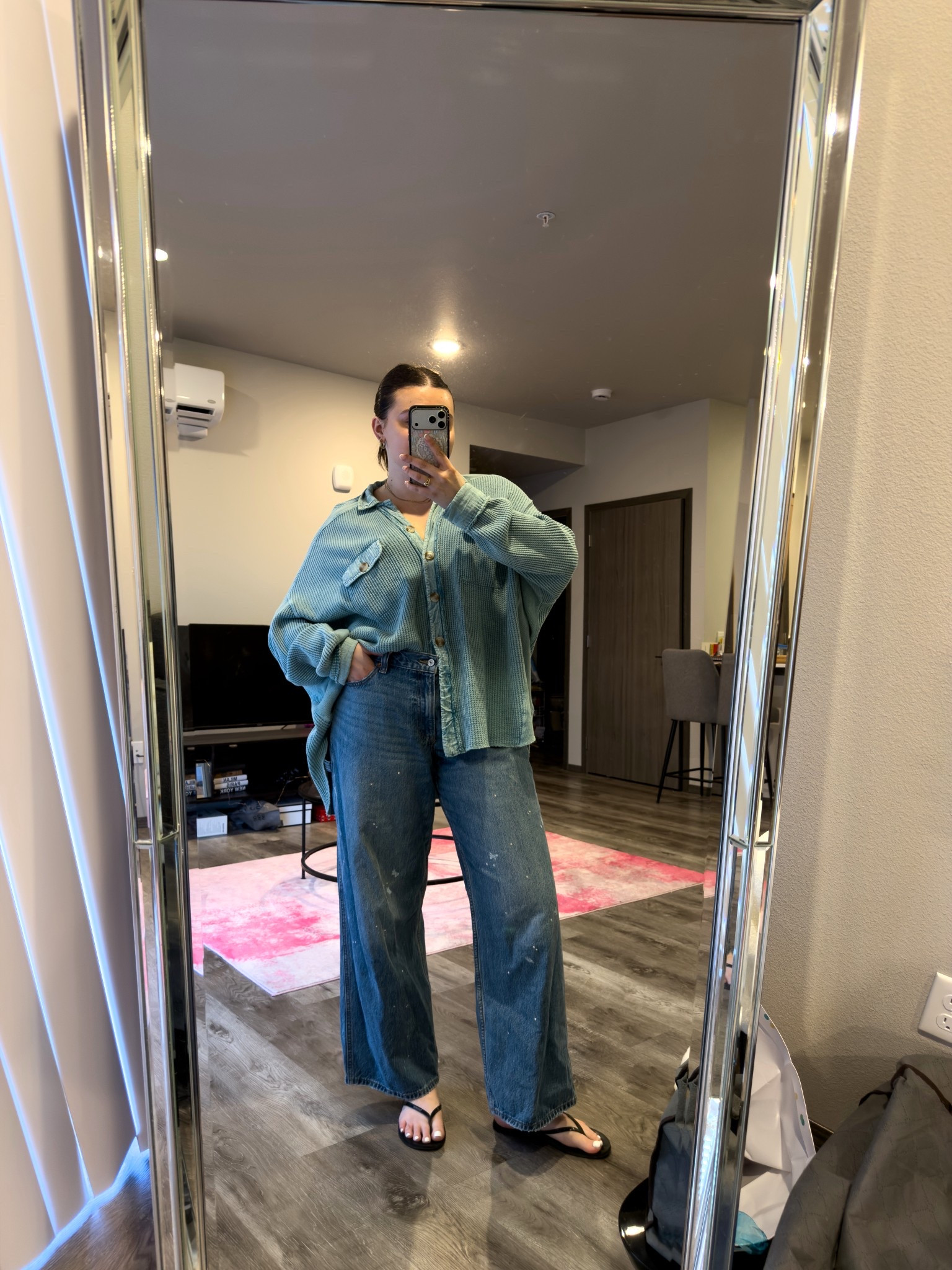 Totally forgot that I had this button down, but it’s perfect for spring! I am loving oversized pieces with low rise denim this time of year 🤭￼

I’m wearing a M top, size 31 jeans and size 9 flip flops

#LTKdayinmylife #LTKMidsize #LTKootd