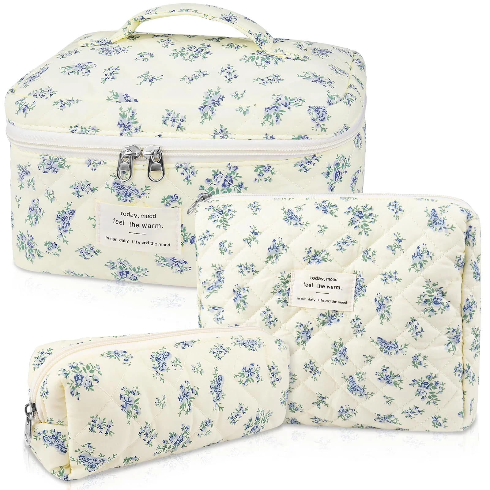 Soda Candy Makeup Bag Large Quilted Cosmetic Bag Floral Make up Bag for Women Cute Cotton Makeup ... | Walmart (US)