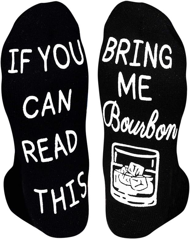 HAPPYPOP Bourbon Margarita Champagne Tea Ice Cream Wine Socks for Men Women, Funny Novelty Gifts for | Amazon (US)