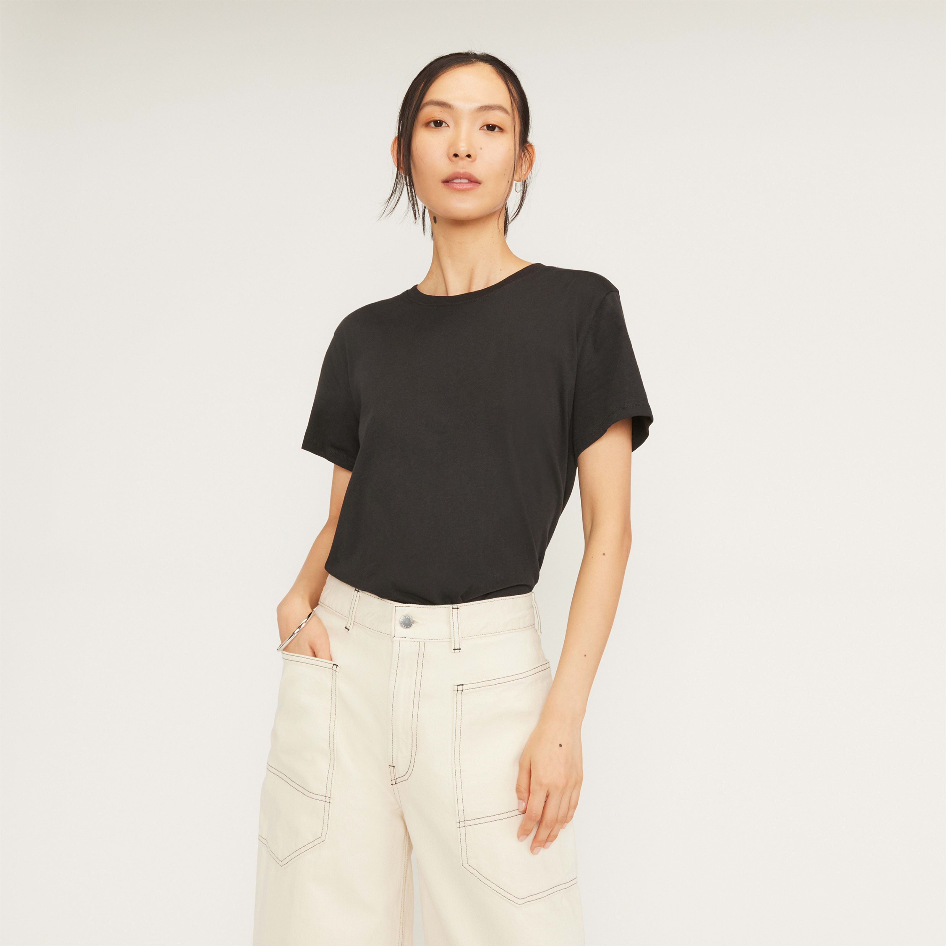 Women's Organic Cotton Box-Cut T-Shirt by Everlane in Black, Size XXXL | Everlane