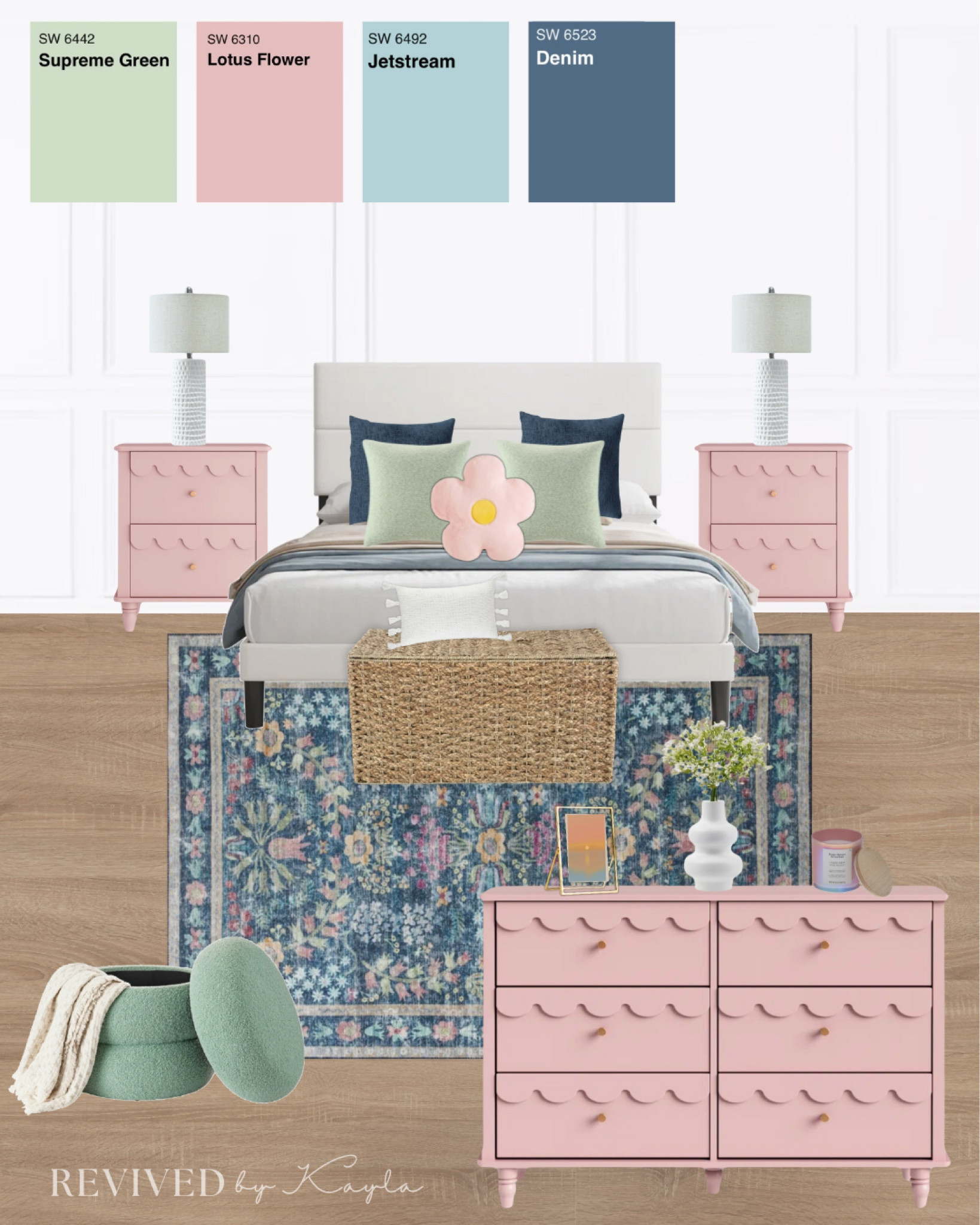 Cute color palette mood board for a girls room 🤍

#homedecor #bedroom #girlsroom #girlsbedroom #girlydecor #girly #pink #flowers #bedroomideas #homeideas #colorpalette #moodboard 

#LTKFindsUnder100 #LTKHome #LTKFindsUnder50