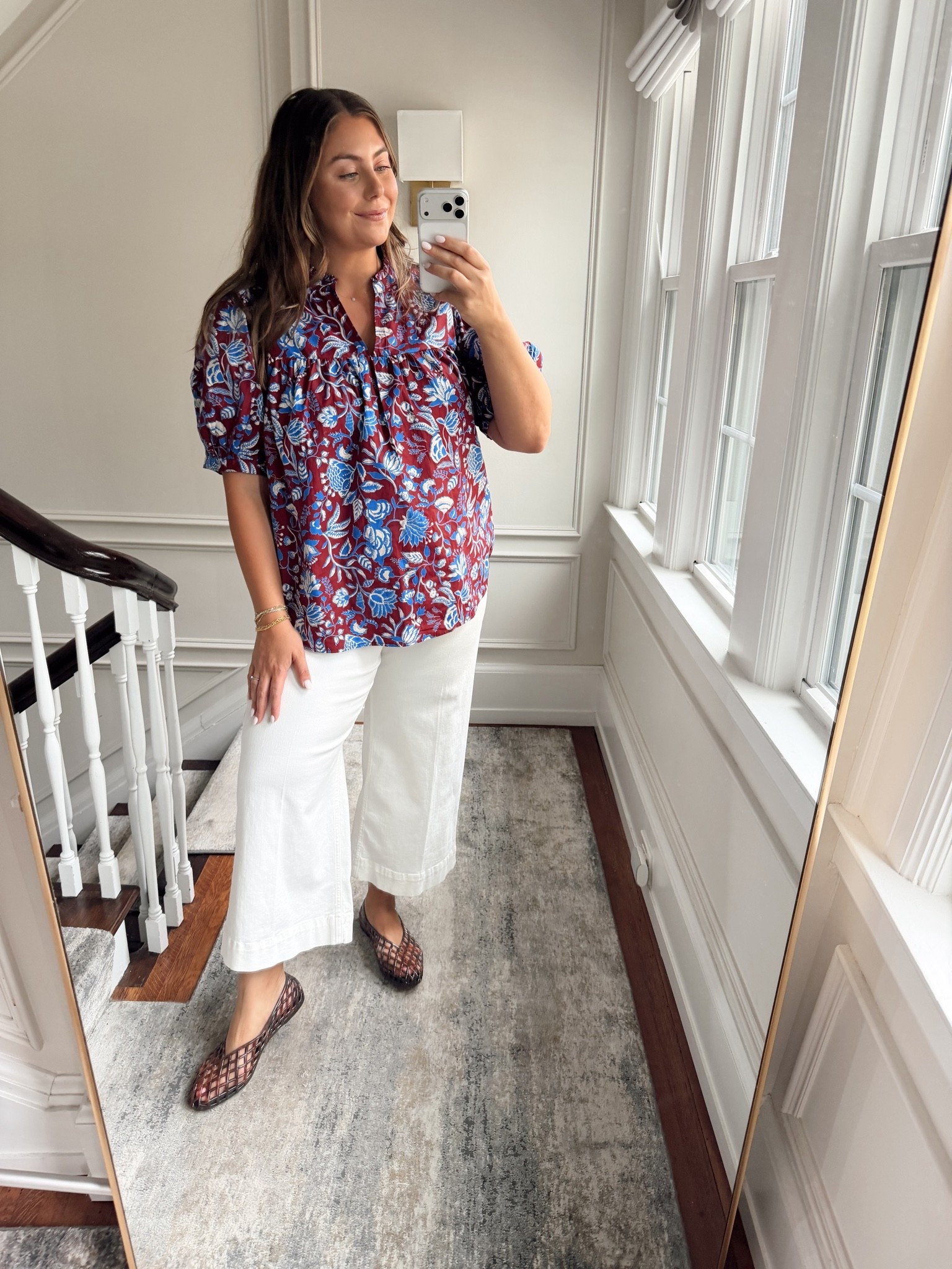 Wearing size XXL in top - runs generous, could have sized down to XL. Use CARALYN15 on your first order at Spanx - wearing size 1X Regular in white jeans

#LTKootd #LTKPlusSize #LTKWorkwear